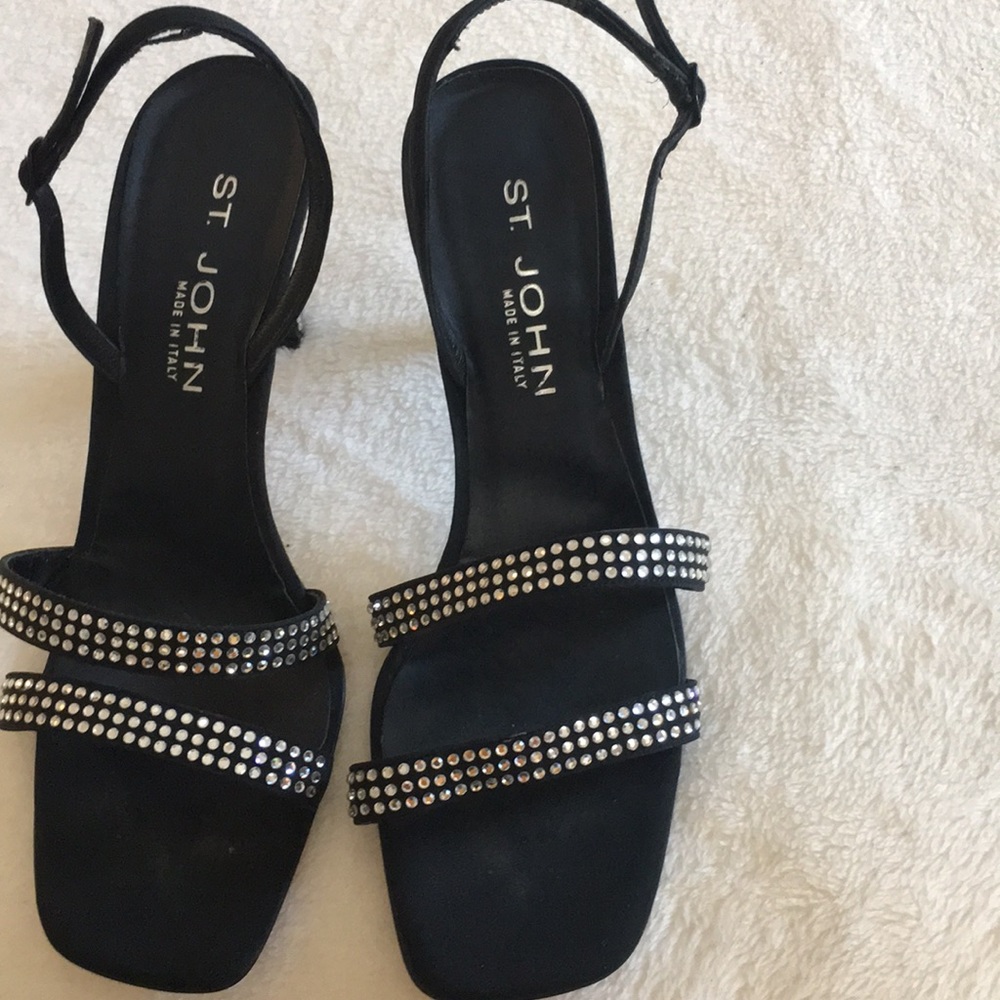 St. John black high heel shoes